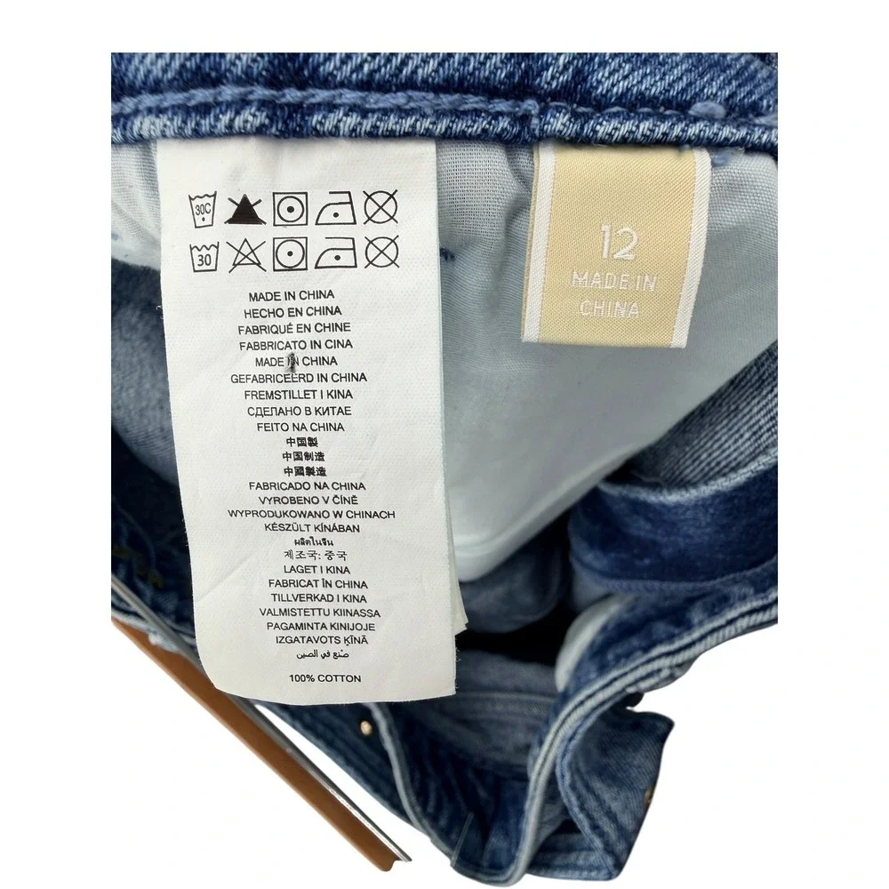 NWT Michael Kors Pleated Belted Denim Pants Vintage Wash High Rise Tapered Sz 12